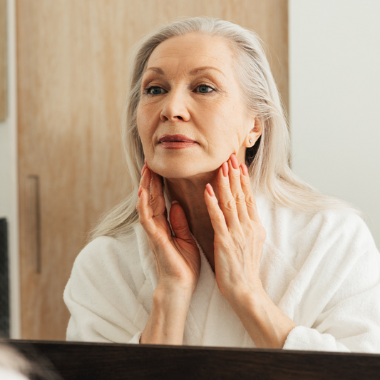 A woman with ageing skin