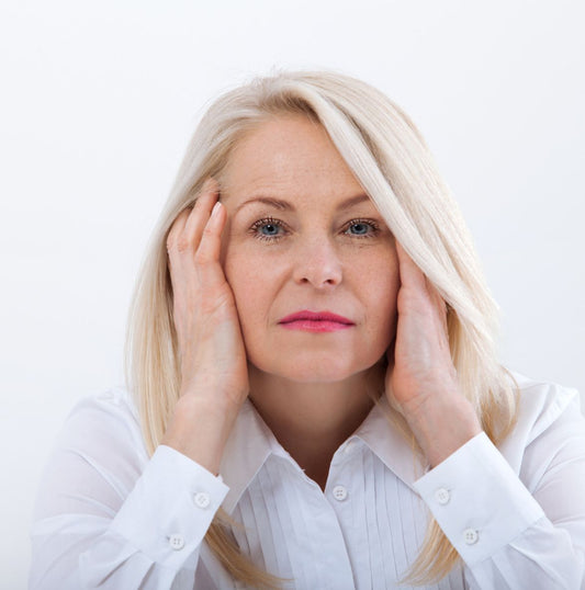 A woman with menopausal skin