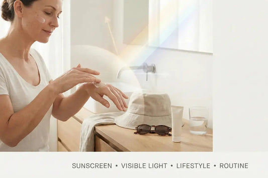 A woman applying cream to dark spots