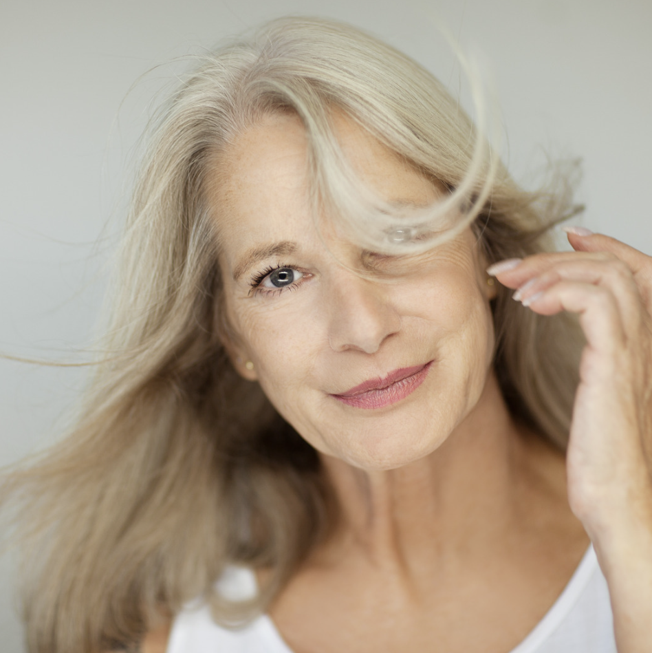 A woman with dull skin