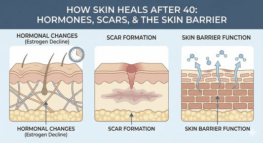 An illustration Outlining How Skin Heals after 40