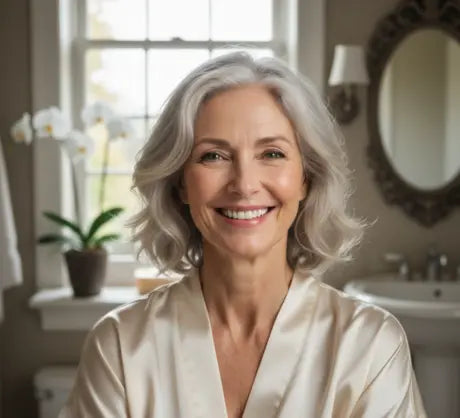 A woman with menopausal skin