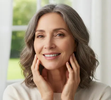 A woman with menopausal skin