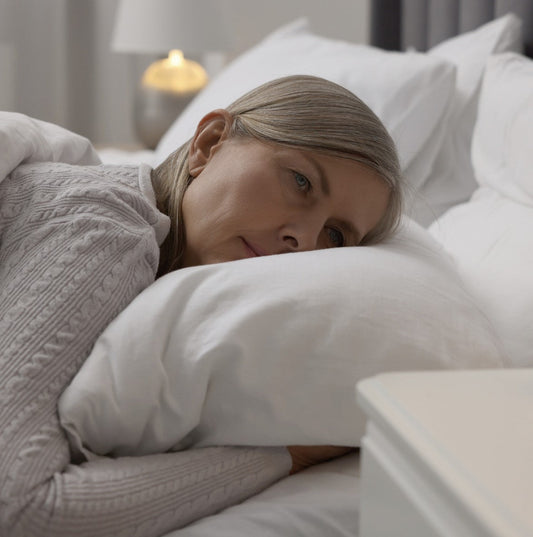 A menopausal woman trying to sleep