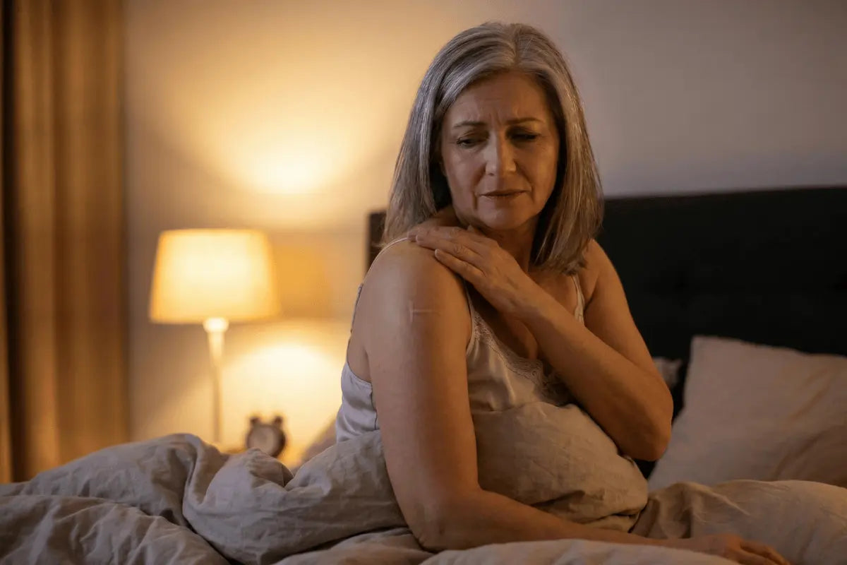 A woman at night with a scar