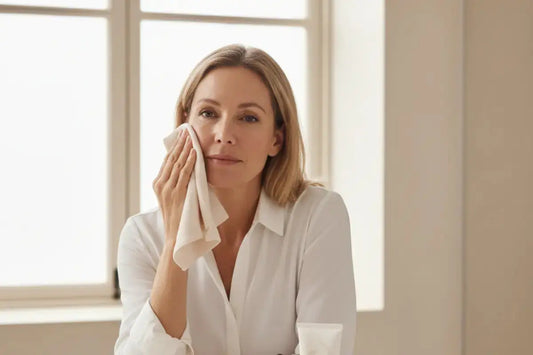 A woman with puffy eyes in menopause