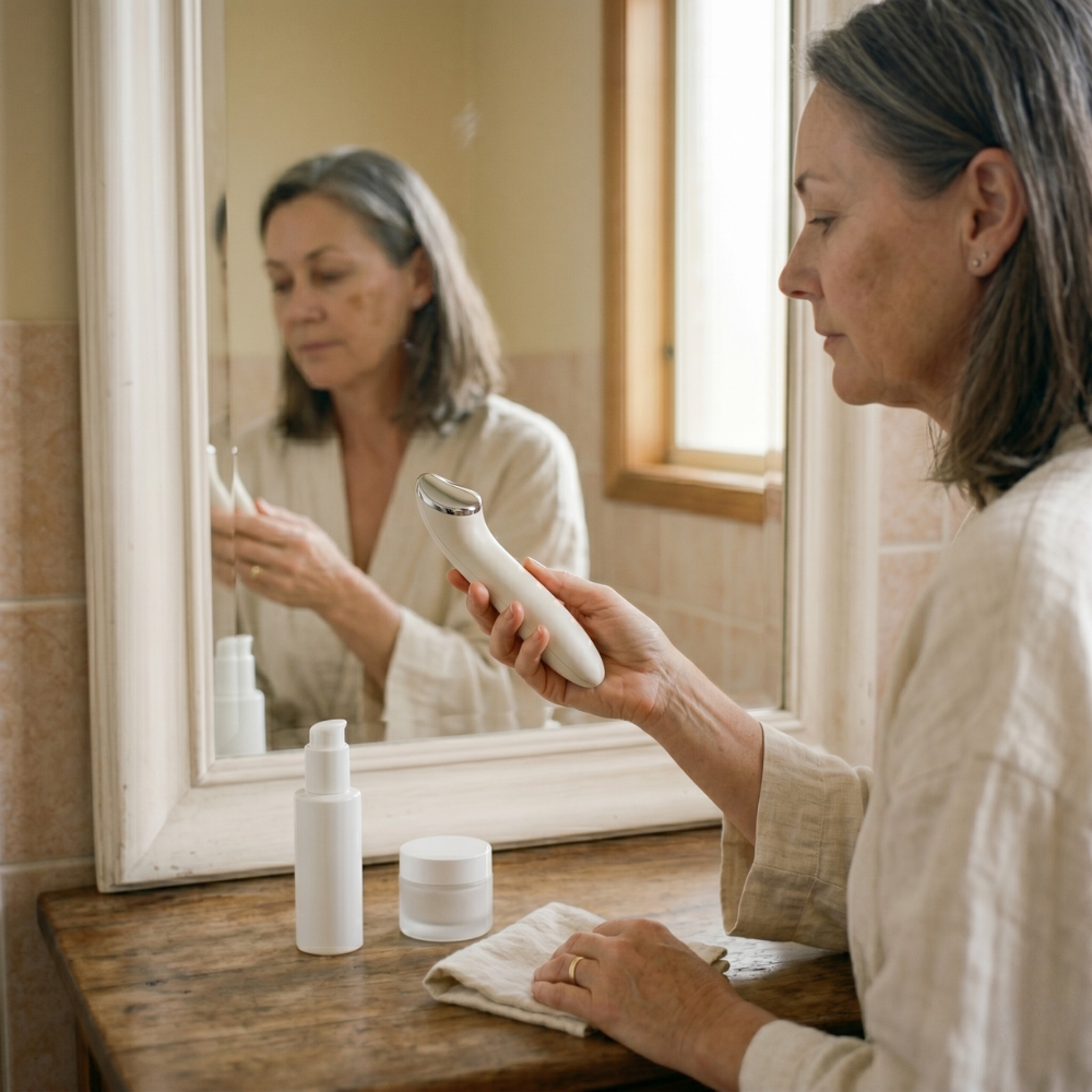 Australian woman over 45 considering radiofrequency device for menopausal skin
