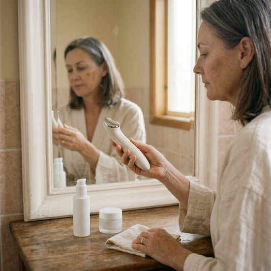 Australian woman over 45 considering radiofrequency device for menopausal skin