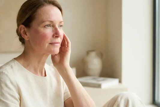 A woman with Rosacea in menopause