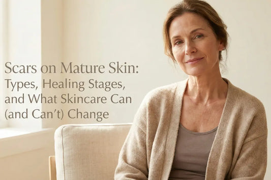 A mature woman who has scars