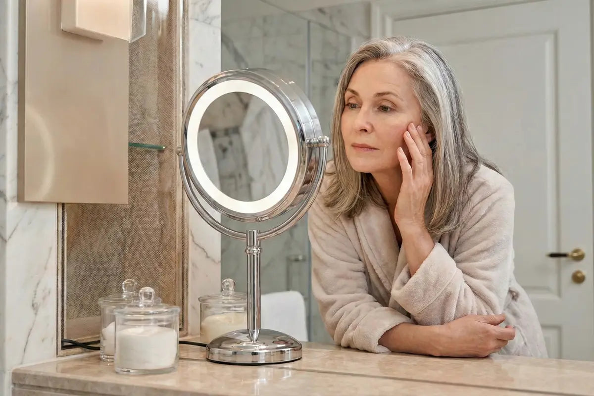 A woman with skin barrier problems