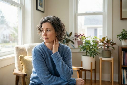 Woman worried about her skin barrier