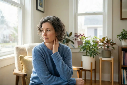 Woman worried about her skin barrier