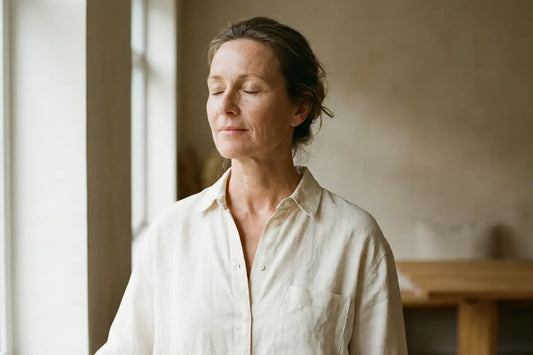 A woman trying to fix her skin