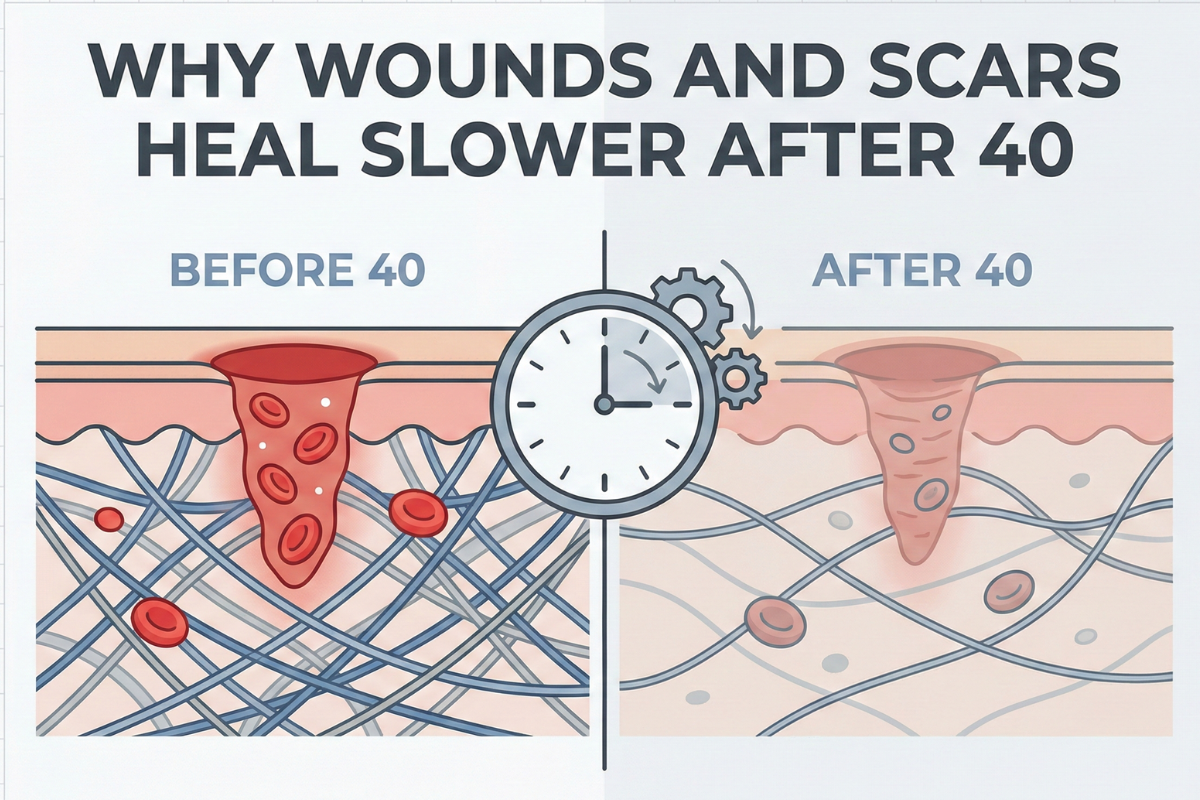 Diagram of scar healing process