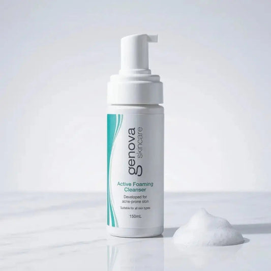 Genova Active Foaming Cleanser 150ml, an Australian made salicylic acid face wash for menopausal skin after 45