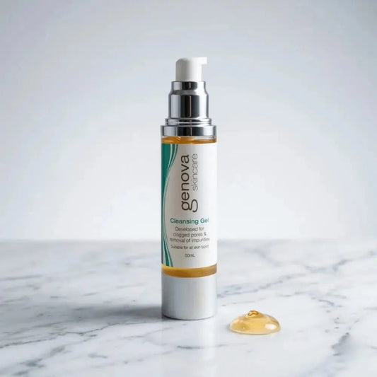Genova Cleansing Gel 50ml, a non-foaming gel cleanser for recovering menopausal skin after over-exfoliating